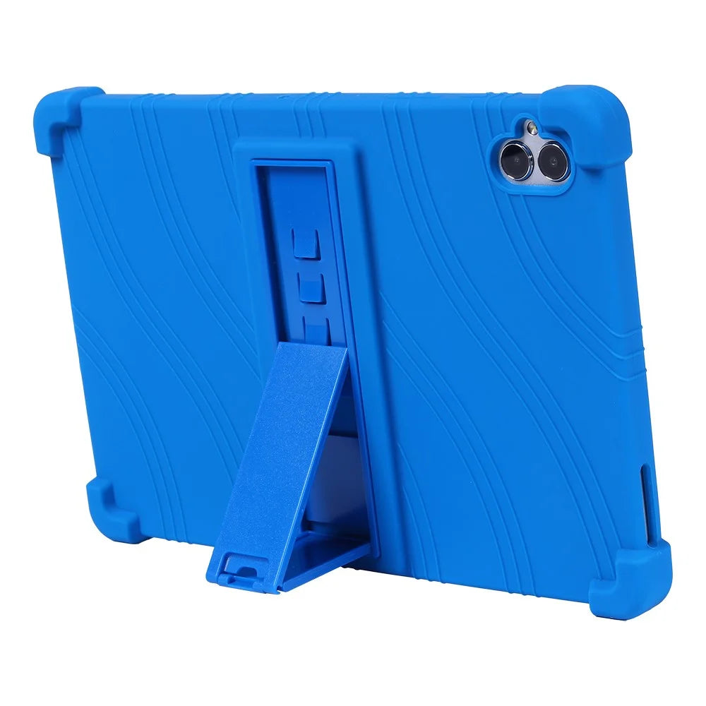 For Boost Celero5G TAB Case Adjustable Kickstand Silicone Tablet Protective Cover - Dark Blue - 6