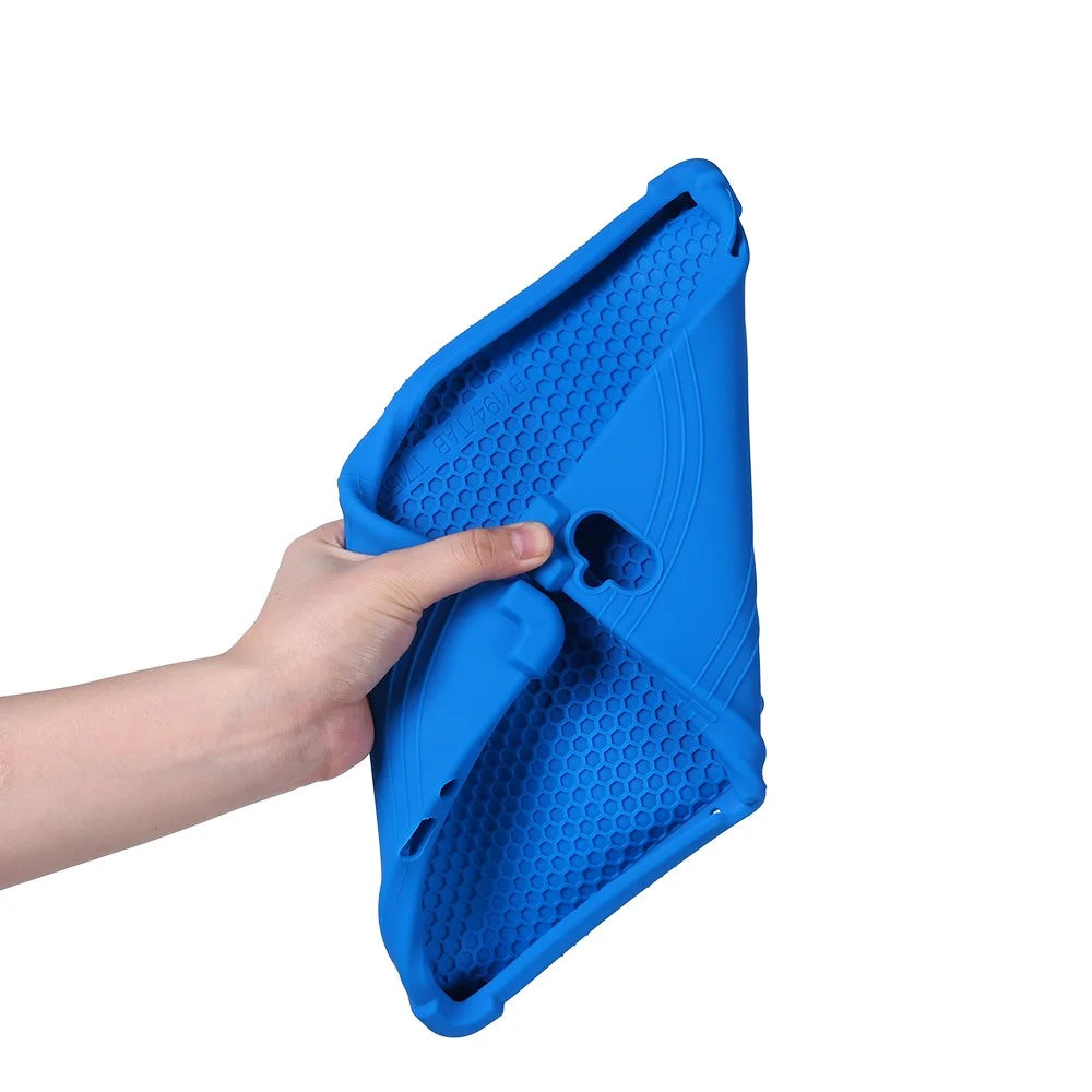 For Boost Celero5G TAB Case Adjustable Kickstand Silicone Tablet Protective Cover - Dark Blue - 7