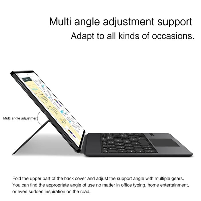 For Samsung Galaxy Tab S11 Ultra Leather Case + Touchpad Bluetooth-Compatible Keyboard (without Backlit) - 7