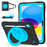 For iPad (2025) / iPad 10.9 (2022) Case Kickstand Space Planet PC + Silicone Tablet Cover with Shoulder Strap - Black + Blue - 1