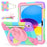 For iPad (2025) / iPad 10.9 (2022) Case Kickstand Colorful Space Planet PC + Silicone Tablet Cover with Shoulder Strap - Colorful Purple - 1