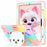 For iPad Pro 11 (2025) / 11 (2024) Case with Cat Kickstand PC + Silicone Colorful Tablet Cover - Colorful Rose Gold - 1