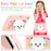 For iPad Pro 11 (2025) / 11 (2024) Case PC + Silicone Tablet Cover with Cat Kickstand / Shoulder Strap - Rose Pink - 5