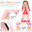 For iPad Air 11 (2026) / (2025) / (2024) Case PC + Silicone Tablet Cover with Cat Kickstand / Shoulder Strap - Rose Pink - 5