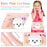For iPad 10.2 (2021) / (2020) / (2019) Case PC + Silicone Tablet Cover with Cat Kickstand / Shoulder Strap - Rose Pink - 5