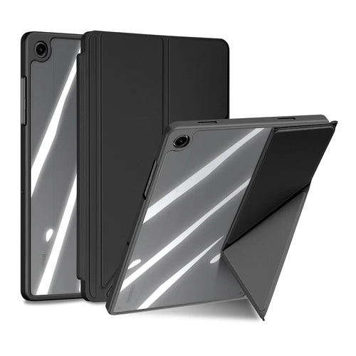 DUX DUCIS For Samsung Galaxy Tab A9+ / Galaxy Tab A11+ Case  Magi Series Detachable Origami Stand Leather+PC+TPU Clear Back Cover - Black - 1