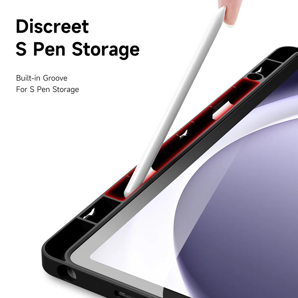 DUX DUCIS For Samsung Galaxy Tab A9+ / Galaxy Tab A11+ Case  Magi Series Detachable Origami Stand Leather+PC+TPU Clear Back Cover - Black - 7