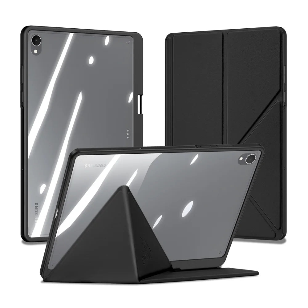 DUX DUCIS For Samsung Galaxy Tab S11 Case  Magi Series Detachable Origami Stand Leather+PC+TPU Clear Back Cover - Black - 2