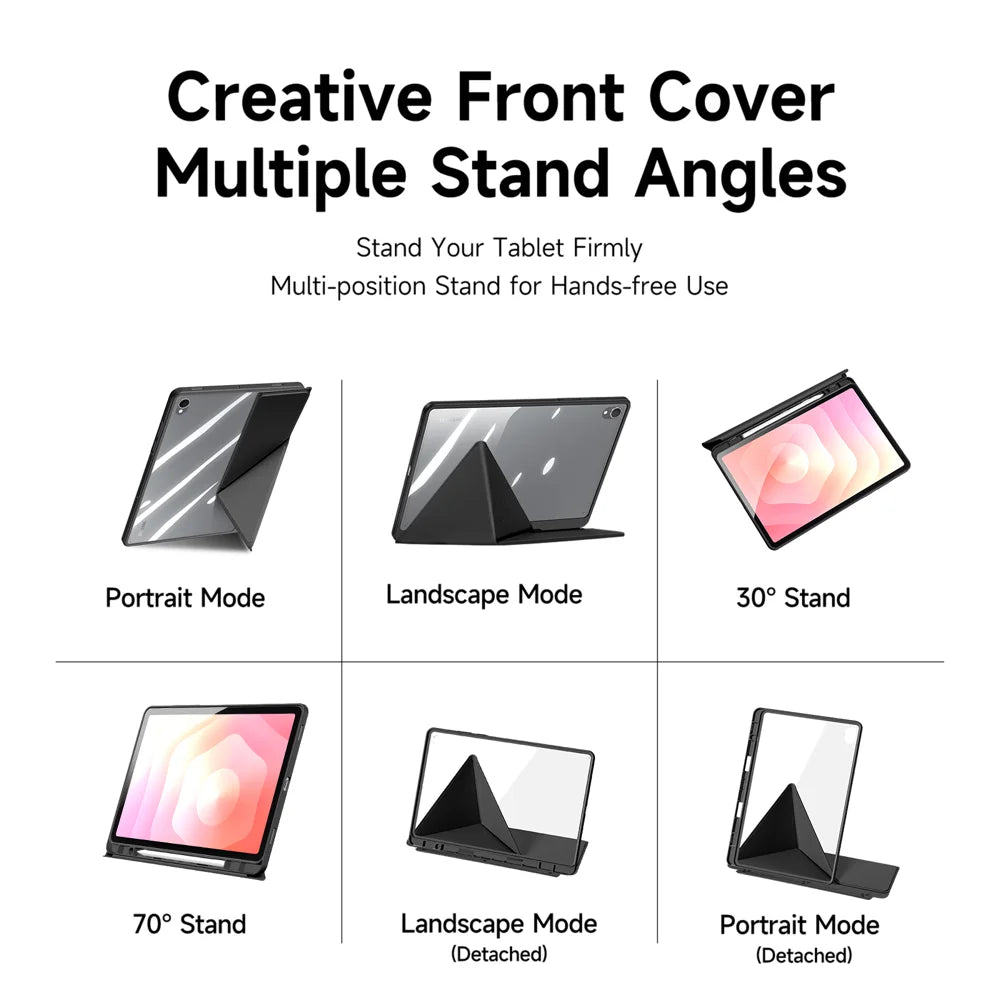 DUX DUCIS For Samsung Galaxy Tab S11 Case  Magi Series Detachable Origami Stand Leather+PC+TPU Clear Back Cover - Black - 5