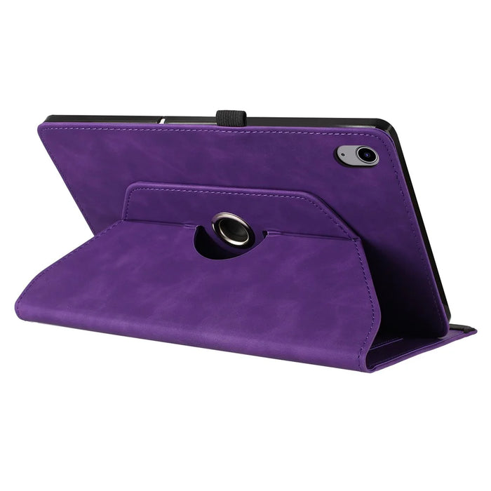 For iPad mini (2024)  /  (2021) Case Rotating Stand Card Holder Smile Imprinted Microfiber Leather Tablet Cover - Purple - 4