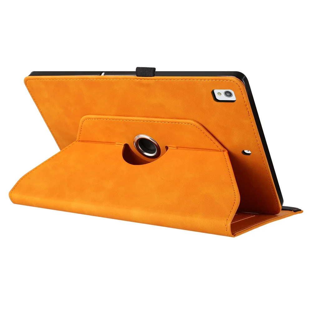 Tablet Case For iPad 10.2 (2020)  /  (2019)  /  Air 10.5 inch (2019)  /  Pro 10.5-inch (2017) Rotating Stand Smile Imprinted Leather Cover - Khaki - 4