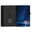 For Samsung Galaxy Tab A7 10.4 (2020) Case Rotating Stand Card Holder Smile Imprinted Microfiber Leather Tablet Cover - Black - 2