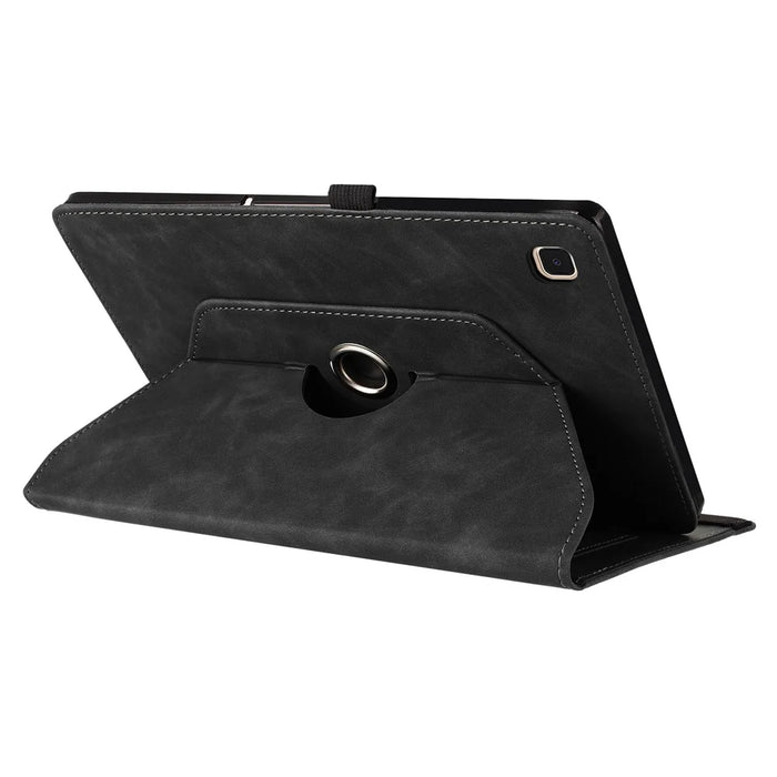 For Samsung Galaxy Tab A7 10.4 (2020) Case Rotating Stand Card Holder Smile Imprinted Microfiber Leather Tablet Cover - Black - 4