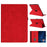 For Samsung Galaxy Tab A 10.1 (2019) Case Rotating Stand Card Holder Smile Imprinted Microfiber Leather Tablet Cover - Red - 1