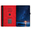 For Samsung Galaxy Tab A 10.1 (2019) Case Rotating Stand Card Holder Smile Imprinted Microfiber Leather Tablet Cover - Red - 2