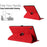 For Samsung Galaxy Tab A 10.1 (2019) Case Rotating Stand Card Holder Smile Imprinted Microfiber Leather Tablet Cover - Red - 6