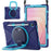 For Samsung Galaxy Tab S11 X730 /  X736 /  X736B Kickstand Case with Shoulder Strap TPU + PC + Silicone Tablet Cover  - Navy Blue - 2