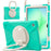 For Samsung  Galaxy Tab A11+ Kickstand Case with Shoulder Strap TPU + PC + Silicone Tablet Cover - Mint Green - 3
