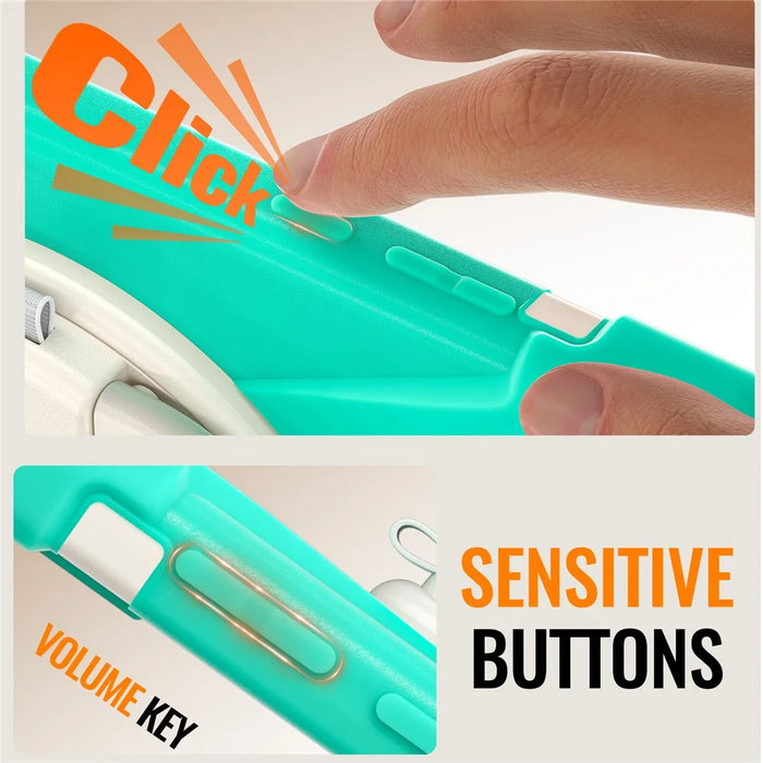 For Samsung Galaxy Tab A11+ Tablet Case TPU + PC + Silicone Cover Swivel Kickstand Handle Grip - Mint Green - 2