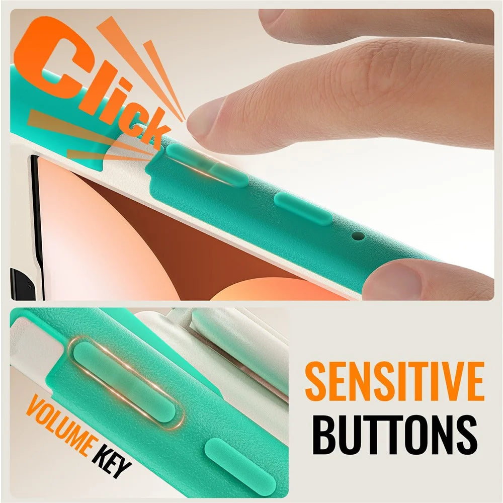 Tablet Case for Samsung Galaxy Tab A11  /  SM-X133  /  X135 TPU + PC + Silicone Cover Swivel Kickstand Handle Grip - Mint Green - 2