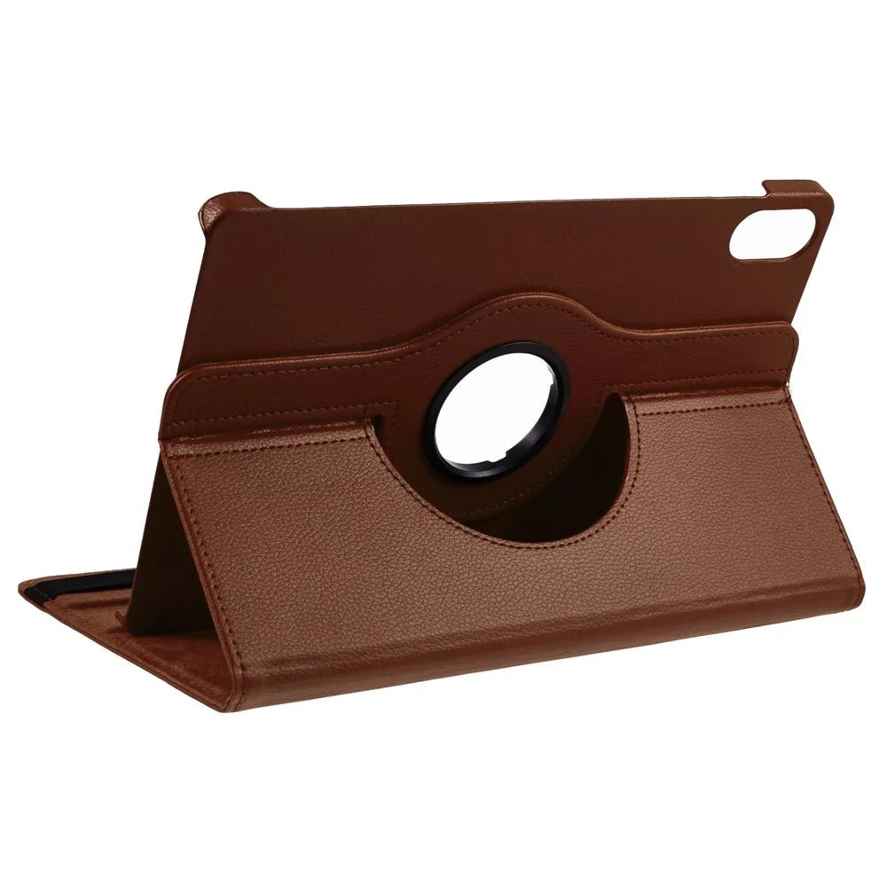 For Samsung Galaxy Tab S11 Case Rotating Stand PU Leather + PC Tablet Cover with Elastic Band - Brown - 2