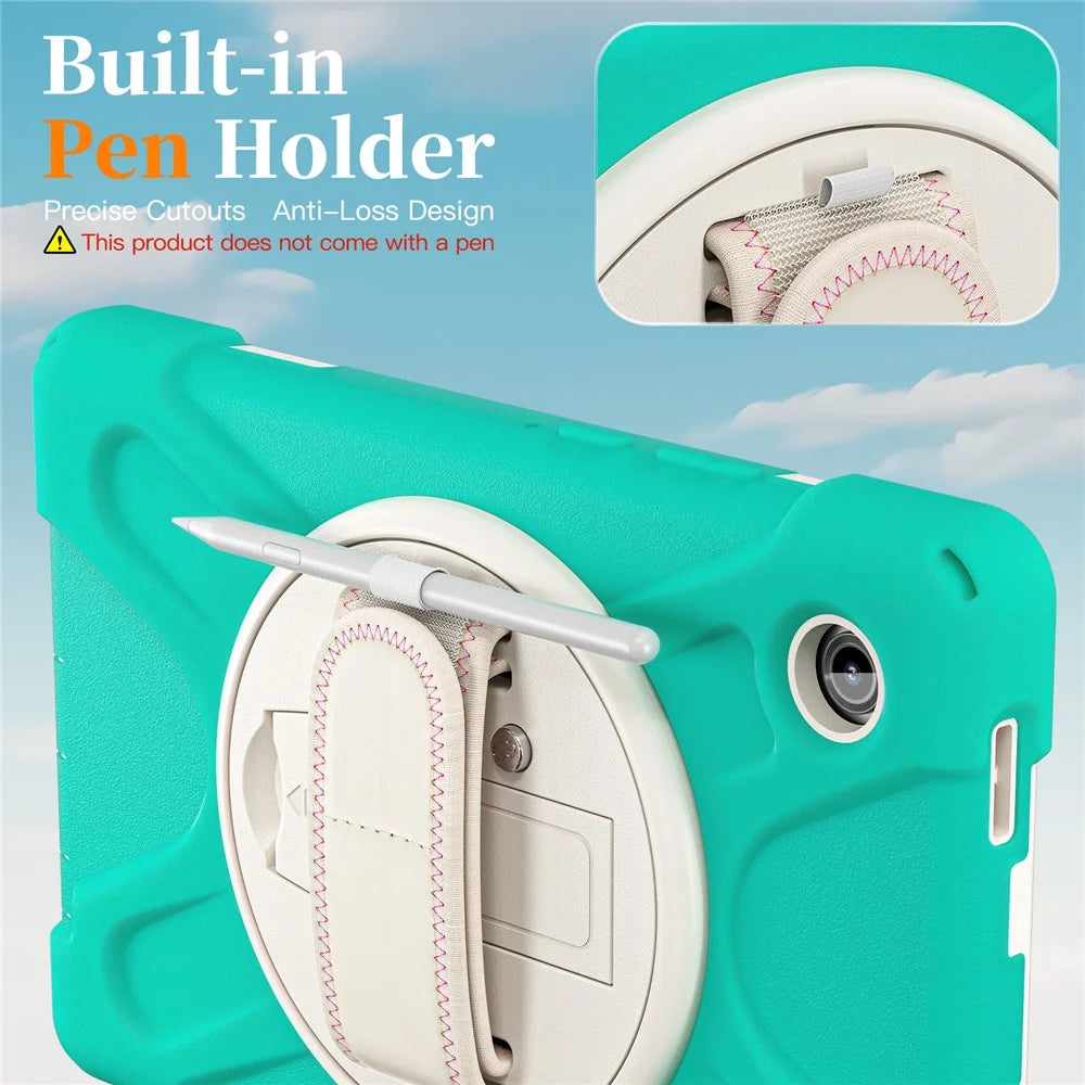 For Samsung Galaxy Tab A11 Case TPU + PC + Silicone Kickstand Anti Drop Tablet Cover - Mint Green - 2