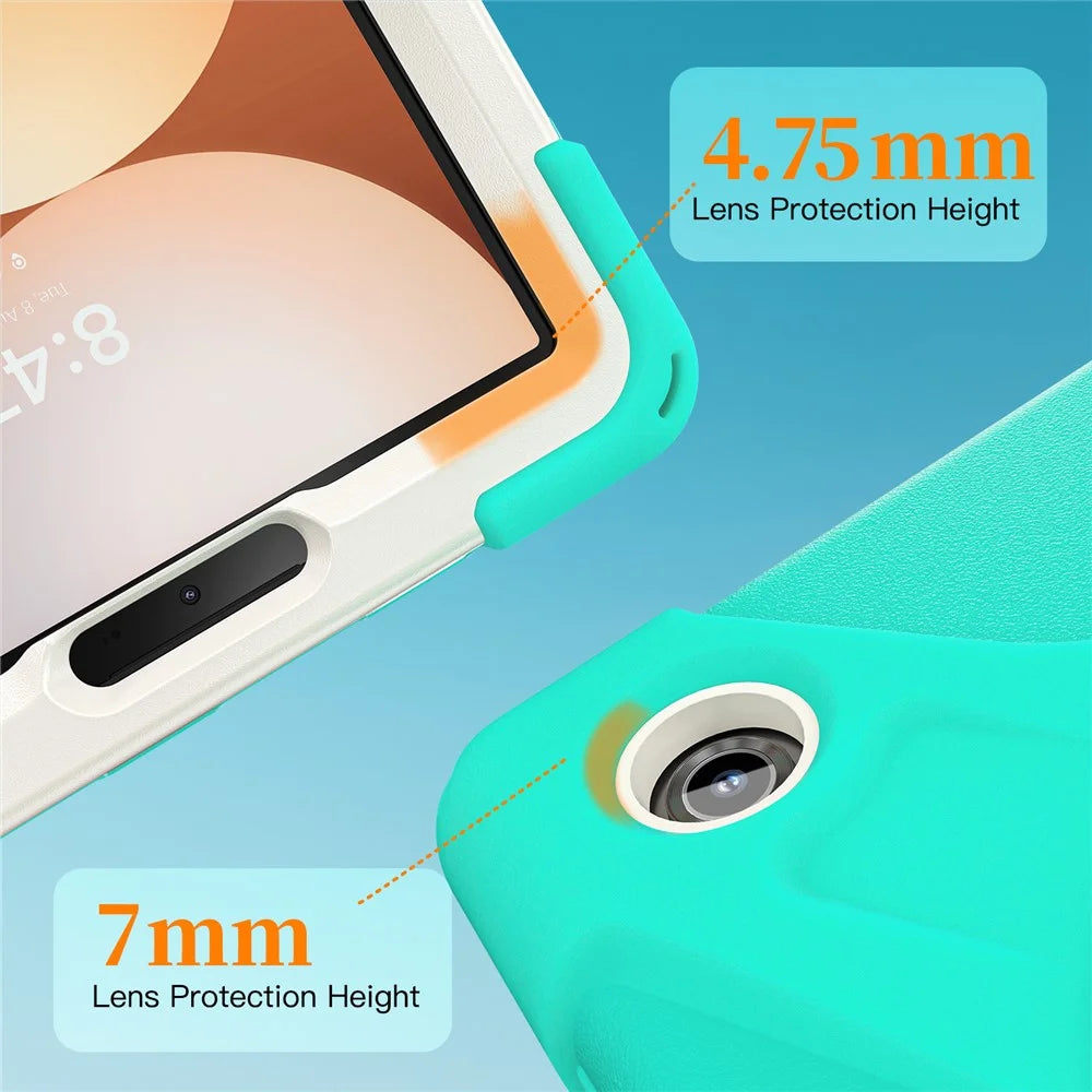 For Samsung Galaxy Tab A11 Case TPU + PC + Silicone Kickstand Anti Drop Tablet Cover - Mint Green - 5
