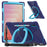 For Samsung Galaxy Tab S11 Ultra Case with Shoulder Strap TPU + PC + Silicone Kickstand Tablet Cover - Navy Blue - 1