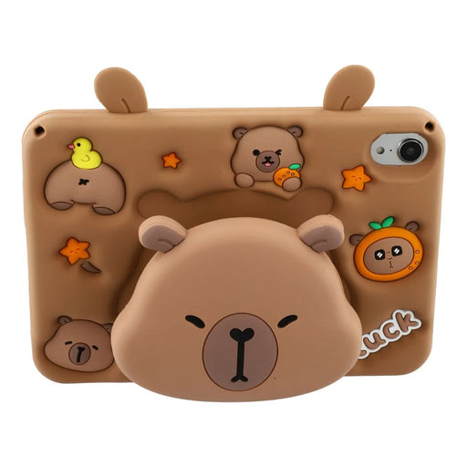 For iPad mini (2024) / (2021) Case Cute Silicone Tablet Cover with Retractable Bear Kickstand / Shoulder Strap - 2