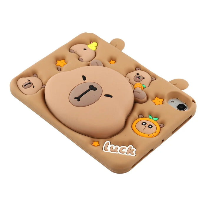 For iPad mini (2024) / (2021) Case Cute Silicone Tablet Cover with Retractable Bear Kickstand / Shoulder Strap - 5