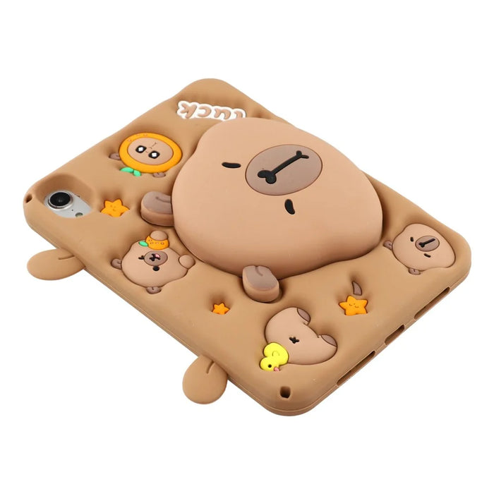For iPad mini (2024) / (2021) Case Cute Silicone Tablet Cover with Retractable Bear Kickstand / Shoulder Strap - 6