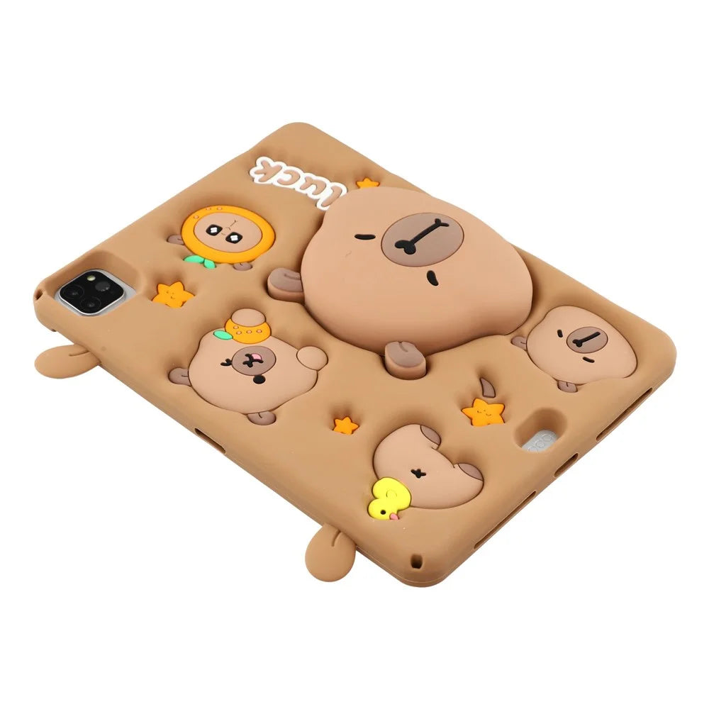 Silicone Case for iPad Air 11 (2026) / (2025) / (2024) / Air (2022) / (2020) / iPad Pro 11 (2024) / (2022) / (2021) / (2020) / (2018) Tablet Cover with Retractable Bear Kickstand / Shoulder Strap - 5