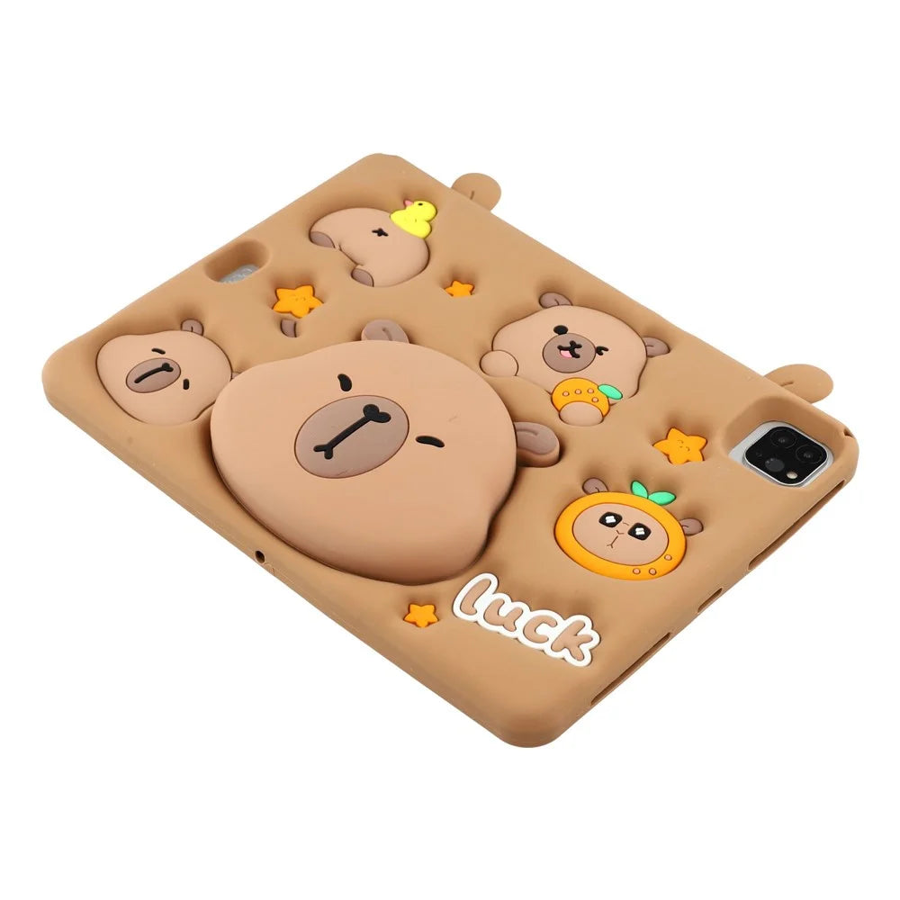 Silicone Case for iPad Air 11 (2026) / (2025) / (2024) / Air (2022) / (2020) / iPad Pro 11 (2024) / (2022) / (2021) / (2020) / (2018) Tablet Cover with Retractable Bear Kickstand / Shoulder Strap - 6