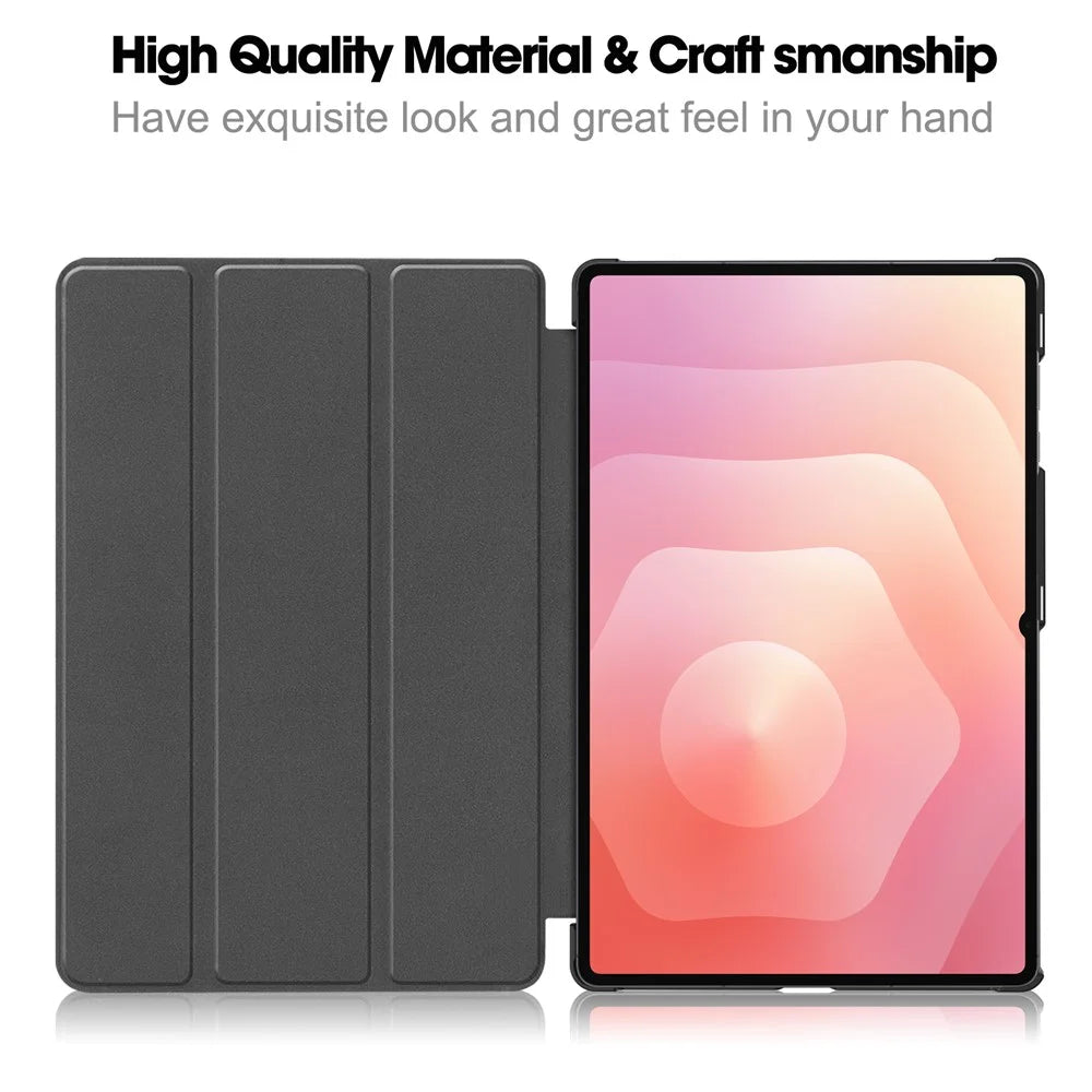 For Samsung Galaxy Tab S11 Ultra Case Anti-Drop Leather Stand Tablet Cover - Black - 2