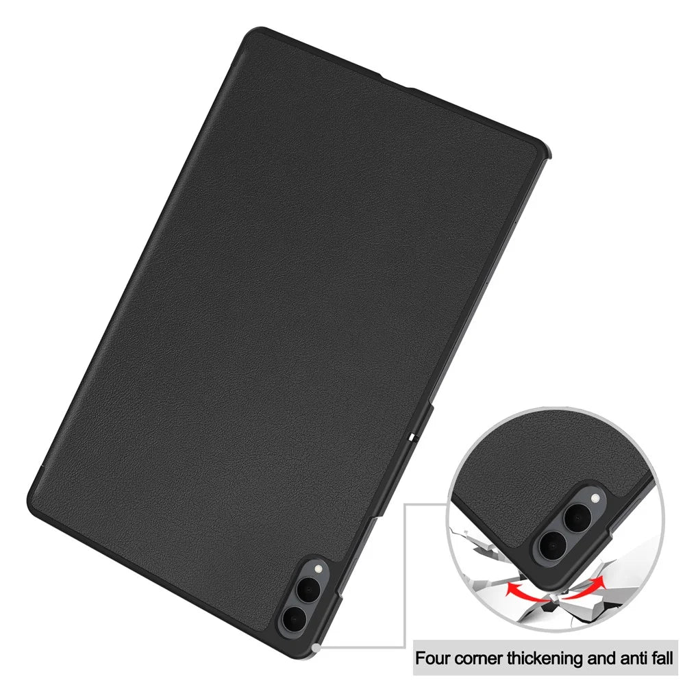 For Samsung Galaxy Tab S11 Ultra Case Anti-Drop Leather Stand Tablet Cover - Black - 7