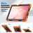 For Samsung Galaxy Tab S11 Case PC + Silicone Tablet Cover with PET Film and Shoulder Strap - Orange - 6