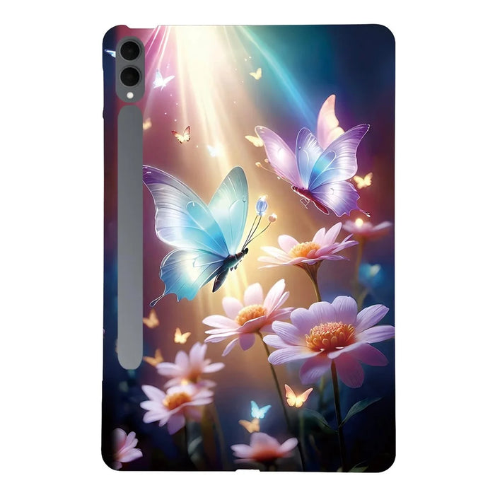 For Samsung Galaxy Tab S11 Ultra Case Pattern Printing Slim Soft TPU Tablet Cover - Butterfly Floral - 1