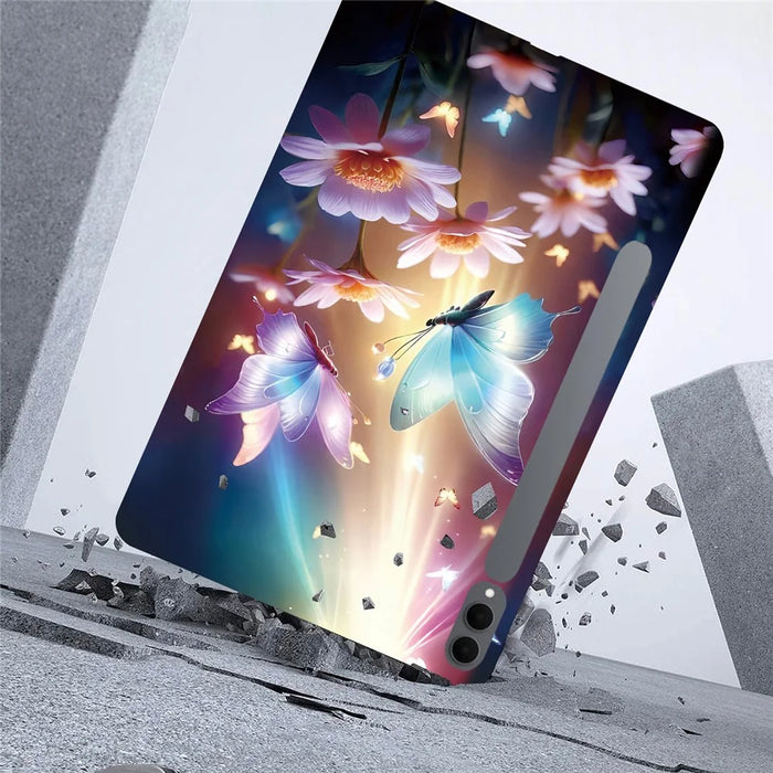 For Samsung Galaxy Tab S11 Ultra Case Pattern Printing Slim Soft TPU Tablet Cover - Butterfly Floral - 3