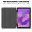 For Lenovo Idea Tab Plus Stand Case Shock-Absorbent Leather Tablet Cover with Pen Slot - Black - 2