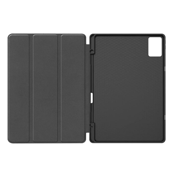 For Lenovo Idea Tab Plus Stand Case Shock-Absorbent Leather Tablet Cover with Pen Slot - Black - 3