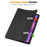 For Lenovo Idea Tab Plus Stand Case Shock-Absorbent Leather Tablet Cover with Pen Slot - Black - 5