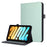For iPad mini (2024)  /  (2021) Case Foldable Stand Leather Tablet Cover with Handheld Wristband - Green - 1