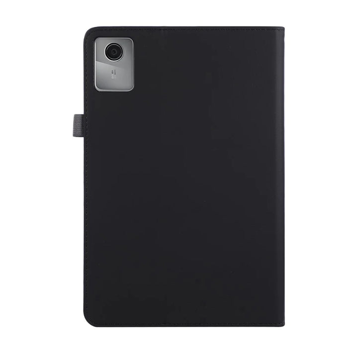 For Lenovo Tab M11 Case Foldable Stand Leather Tablet Cover with Handheld Wristband - Black - 7