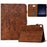 For Samsung Galaxy Tab A11+ / A9+ Case Imprinted Plum Blossom Stand Card Slots Leather Tablet Cover with Auto Sleep / Wake - Brown - 1
