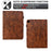 For Samsung Galaxy Tab A11+ / A9+ Case Imprinted Plum Blossom Stand Card Slots Leather Tablet Cover with Auto Sleep / Wake - Brown - 6