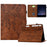 For Samsung Galaxy Tab S8 / S7 Case Imprinted Plum Blossom Stand Card Slots Leather Tablet Cover with Auto Sleep / Wake - Brown - 1