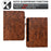 For Samsung Galaxy Tab S8 / S7 Case Imprinted Plum Blossom Stand Card Slots Leather Tablet Cover with Auto Sleep / Wake - Brown - 6