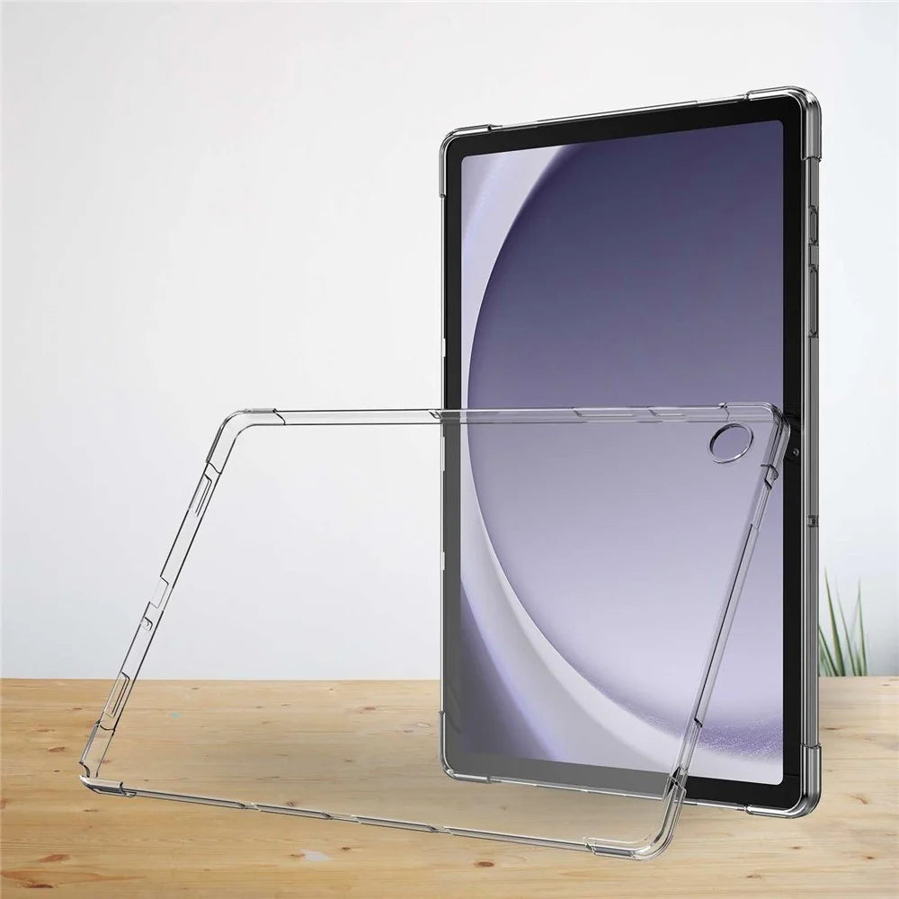 For Samsung Galaxy Tab A11+ / A9+ Case TPU Drop-Resistant Clear Tablet Cover + Tempered Glass Screen Film - 2