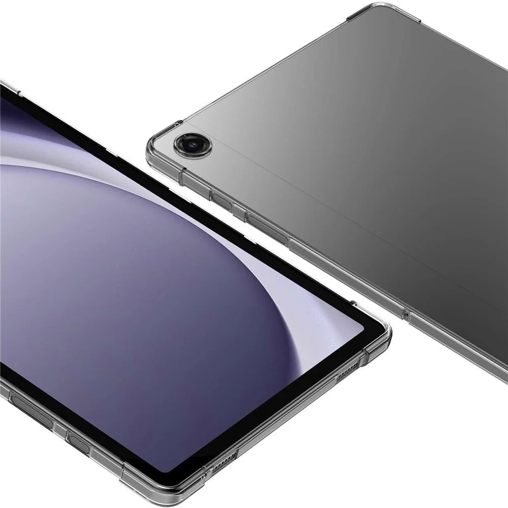 For Samsung Galaxy Tab A11+ / A9+ Case TPU Drop-Resistant Clear Tablet Cover + Tempered Glass Screen Film - 3