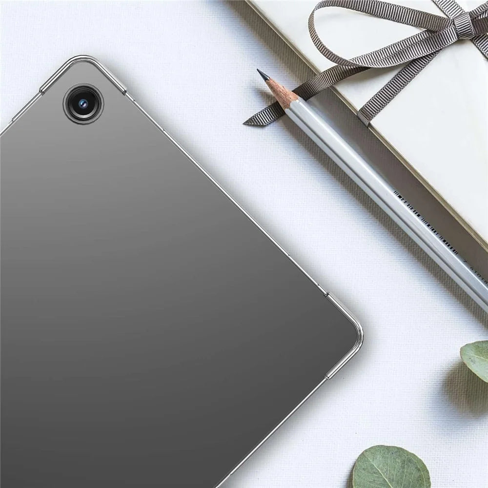 For Samsung Galaxy Tab A11+ / A9+ Case TPU Drop-Resistant Clear Tablet Cover + Tempered Glass Screen Film - 4